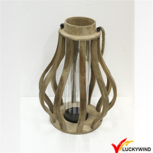 Outdoor and Home Decorative Country Distressed Wooden Candle Lantern